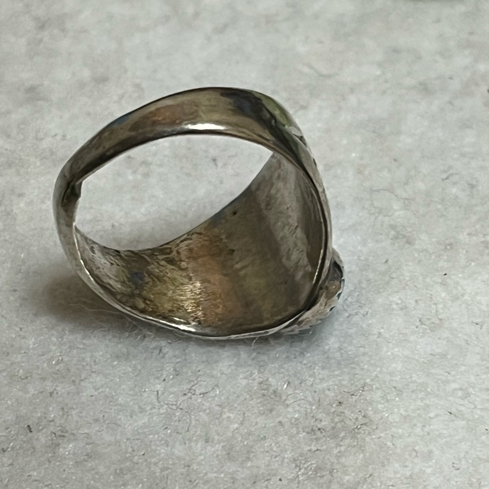 Old Sterling Native Turquoise Ring - image 5
